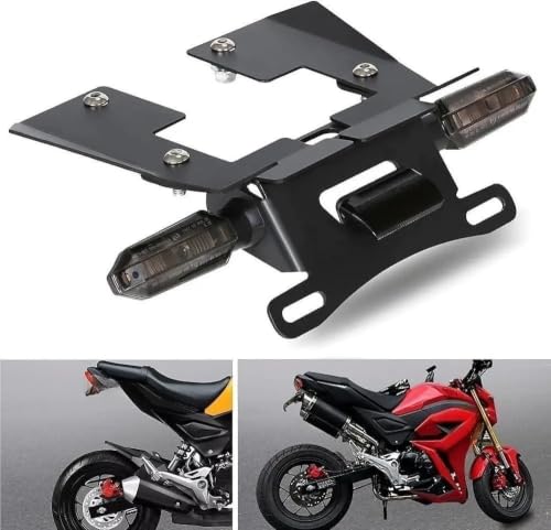Support Plaque d'Immatriculation Moto LED Clignotant Intégré Queue Bien Rangée MSX125 Grom - 3