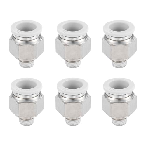 MECCANIXITY 6�� ��C���p��APC12-01 �O�a12mm x ��C���`���[�u�p���ڑ�����1/8�C���`PT�v�b�V���A3D�v�����^�[�p�X�g���[�g�X���[�p��A�z���C�g
