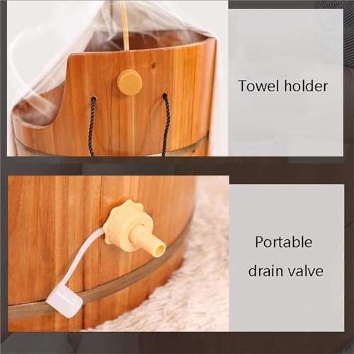 Spa de pies de madera para baño y masaje miniatura 3