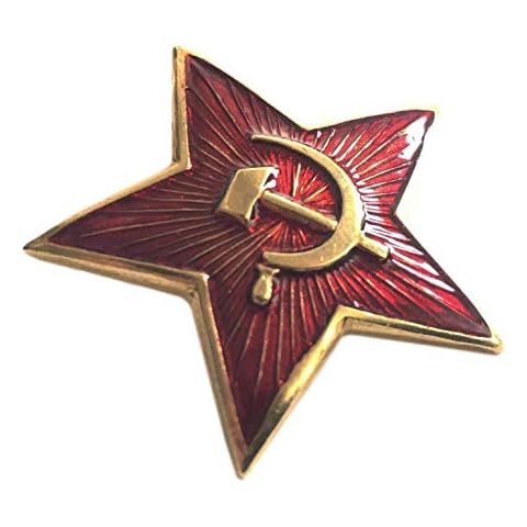 Ganwear Soviet USSR Russian Army Military Large RED Star Ushanka Hat Cap Beret Pin Badge Kokarda Cover