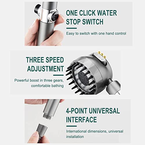 High Pressure Handheld Showerhead, 3-Modes Adjustable Showerhead With Filter, Anti-Clog Angle-Adjustable Shower Sprinkler, For Elders Kids Pets Cleaning #TOP1