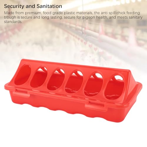Jwthee Poultry Feeder, 5 PCS Plastic Flip Top Chicken Feeders 12 Holes Anti Spill Duckling Quail Feeder No Waste Bird Poultry Trough Feeding Case