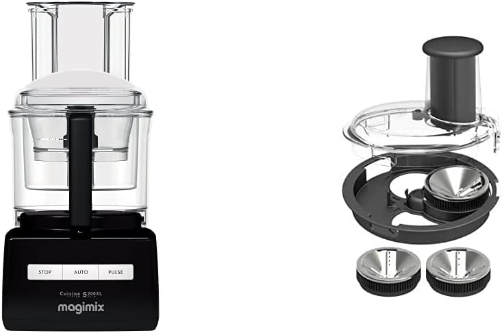 Magimix 5200XL Food Processor | 3.7L BPA-Free Bowl | Quiet & Powerful Motor | Multifunctional 7 in 1 Solution | Black | 18584 and Spiral Expert 17501, Black, Stainless Steel