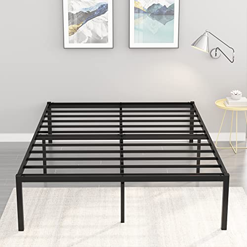 Weehom King Bed Frame 16 Inch Metal Platform Bed Frames No Box Spring Needed, Mattress Foundation, Heavy Duty Steel Slat Support, Large Underbed Storage Space, Easy Assembly, Black #TOP16