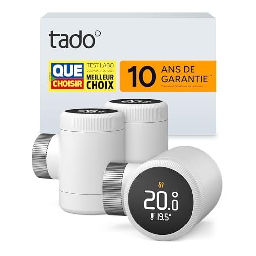 tado° Smart Thermostat X en lot de trois, gestion du radiateur via une application et une enceinte connectée (Alexa, Siri, Google Assistant), installation DIY, pas compatible avec tado° V3+