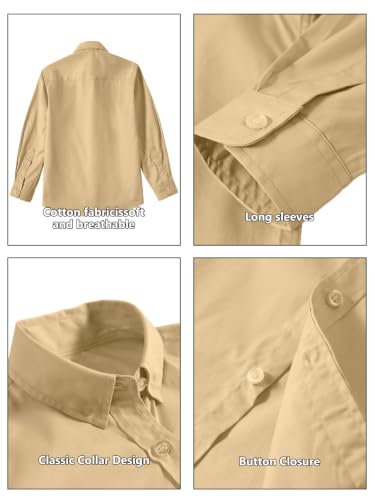 Image of DHTS Boys' Dress Shirts Toddle Boy Long Sleeve Uniform Shirt for Kids