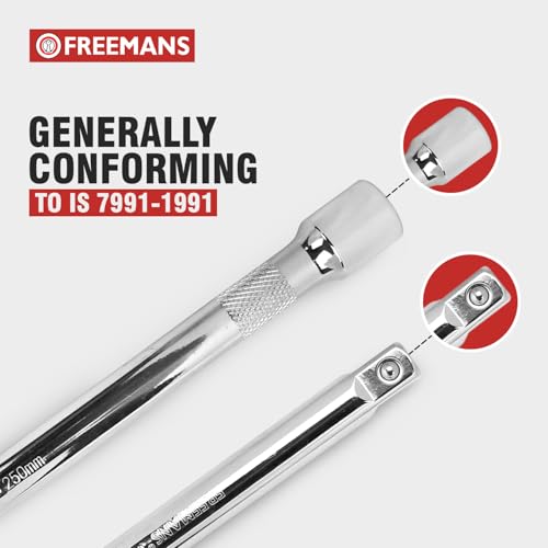 Image of FREEMANS 1 /2 inch Drive Socket Extension Bar - 250mm With CR-V Steel with Mirror Finish | Heavy Duty Socket Extension & Triple Chrome Plated Tool Use For Home & Industrial