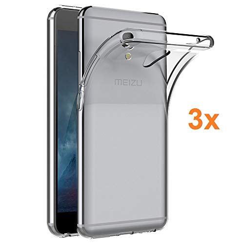 REY 3X Funda Carcasa Gel Transparente para MEIZU M5 Note, Ultra Fina 0,33mm, Silicona TPU de Alta Resistencia y Flexibilidad