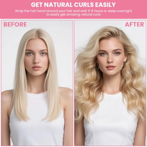 BUTBU 5 Stück Heatless Curls, Samt heatless curls Band, Hair Curler Overnight, Lockenwickler über Nacht, DIY Hair Curler Rollers Set, Locken Ohne Hitze Für Lange Haare (Schwarz)