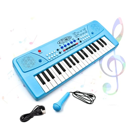 Vikrida Kids Keyboard Piano, 37 Keys Piano Keyboard for Kids Musical Instrument Gift Toys for Over 3 Year Old Children (Sky Blue) (B08P4Y295W) Amazon Price History, Amazon Price Tracker