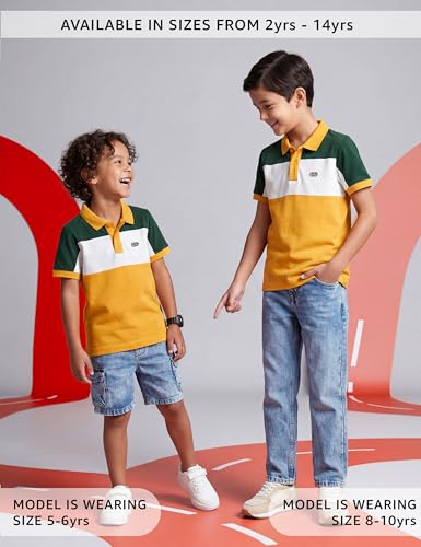 Image of Amazon Brand - Symbol Boy's Color Block Regular Fit Polo Shirt