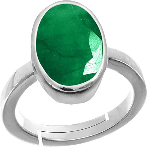 Bague émeraude verte réglable, le cadeau idéal en plaqué argent