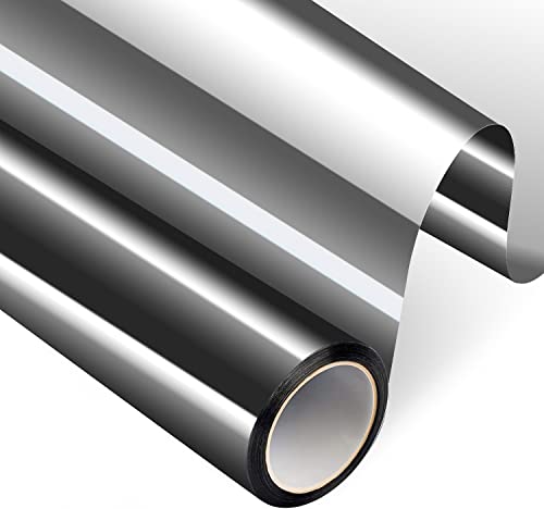 Privacy Window Film, 17.5 Inch X 6.5 Feet Heat Control Window Film Sun Blocking, Anti Uv Window Tint For Home And Office Glass (Black Silver) #TOP6