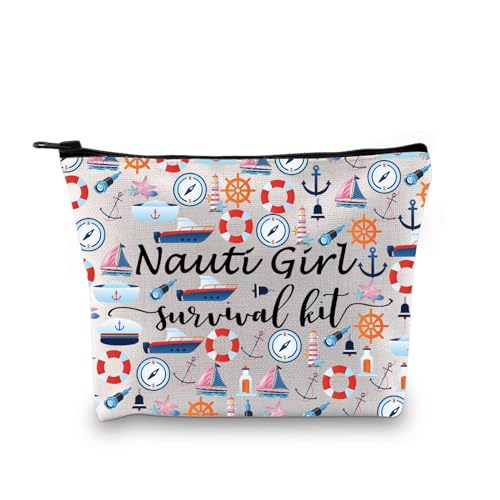 GJTIM Nautical Anchor Sailing Boating Gift Boating Sailing Nautical Zipper Pouch Nauti Survival Kit for Nautical Sailors (Survival Nauti 2 Bag), Medium