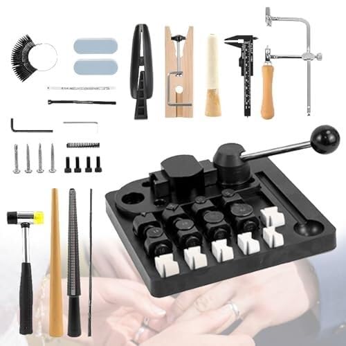 Image of Ring Bender Bending Tool Set, Maker Machine Sizer Measuring, Earring for DIY & Professional Use