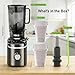 Yapasopu Entsafter-Maschine, 250 W 65 U/min 12 cm Premium-Entsafter zum Kauen ganzer Früchte, Einfüllschacht, Kaltpresssaft- und Nussmilchextraktion