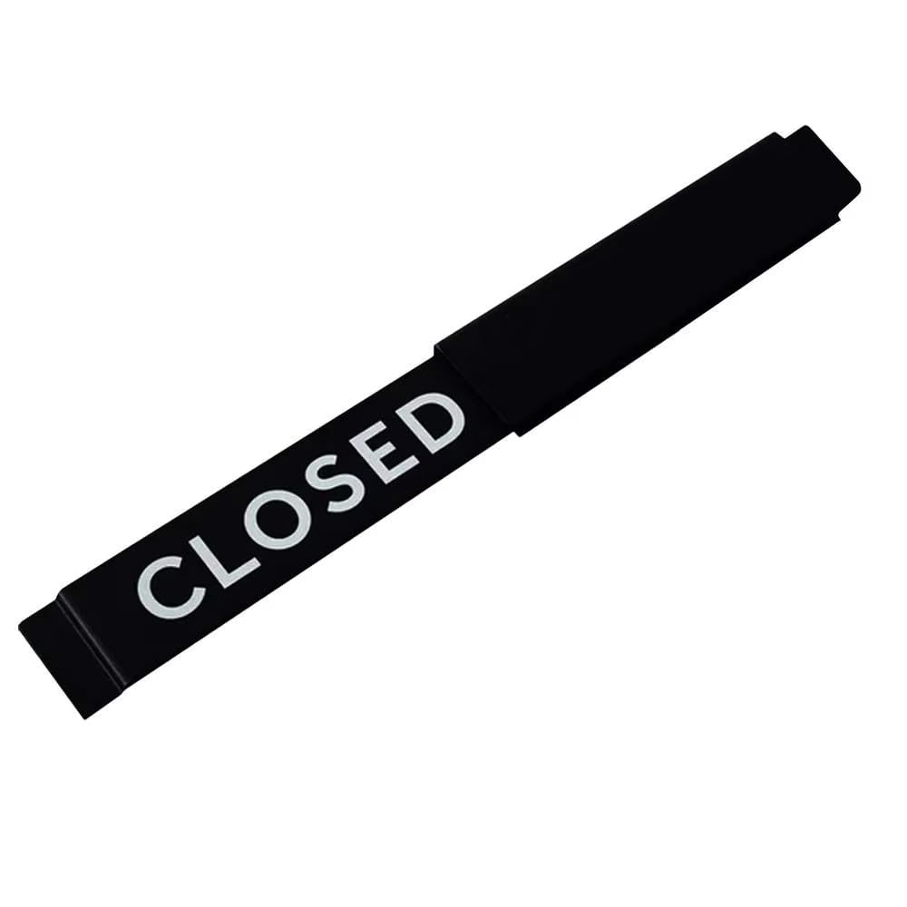 Znak Przesuwny 40x5 Cm Sklep Otwarty I Zamknięty, Wskaźnik Stanu Metalowych Drzwi, Znak Firmowy Montowany Na Ścianie Na Drzwiach Sklepu, 1 Sztuka(Black)