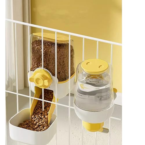 Pet Dog Cat Hanging Automatic Feeders, Auto Gravity Pet Feeder No Drip Water Set, Cage Pet Feeding Bowls Dispenser for Cats Dogs Puppy, Rabbit (Green) by YLYGJGL - Used condition - Image 4