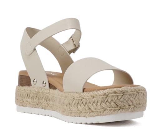 Image of Soda CLIP ~ Women Open Toe Ankle Strap Platform Espadrille Sandal