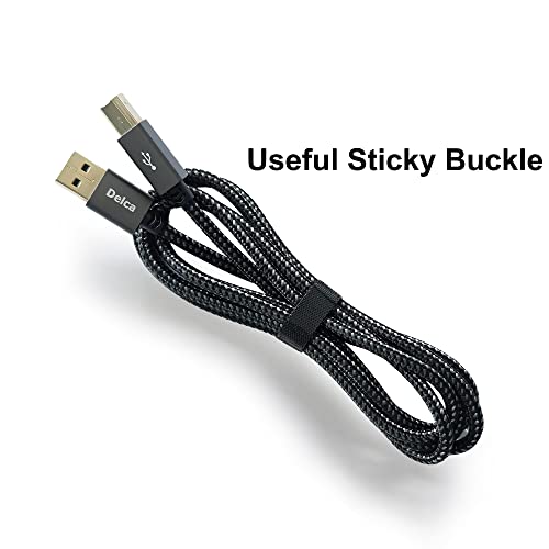 Prime Delca Printer Cable 6 Feet/1.8 Meters I Nylon Braided USB 2.0 Cable Type A Male to Type B Male Scanner Printer Cord I Compatible with Canon, Brother, Epson, Samsung, Hp, Dell... - Image 6