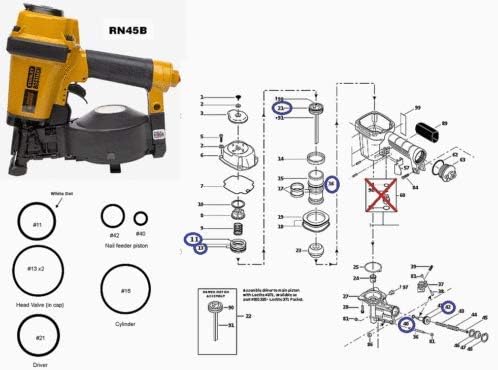 O-ring Kit for Bostitch RN45-B Coil Roofing Nailer