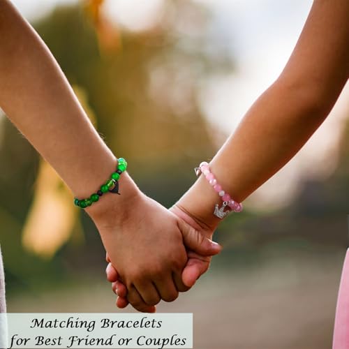 Image of Spider Friendship Bracelets Matching Bracelets for Couples Best Friends Bff, Matching Spider Kitty Bracelet Halloween Christmas Birthday Jewelry Gifts for Women Teen Girls Bestie Gf Bf