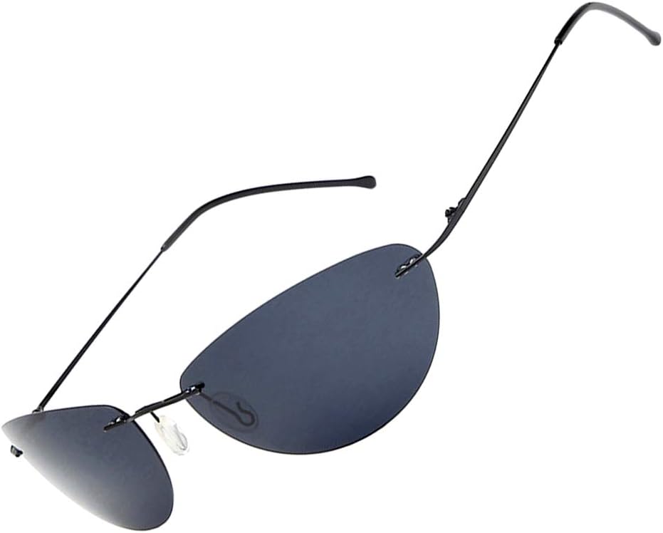 PLOPLO Polarized Titanium Alloy Matrix Neo Sunglasses men 13.9 g Ultralight Rimless Anti UV400