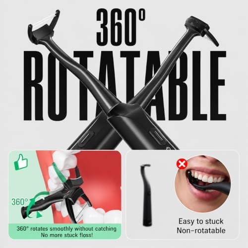 Dual-Line Electric Flosser, 54 Refills Heads, 5 Modes, Black — 사진 2