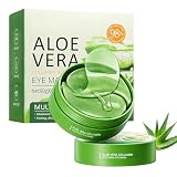 60 Piezas Parches de Aloe Vera para Ojos – Mascarillas Hidrogel Antioleras, Parches Hidratantes Ojeras y Arrugas – Hidratante, Calmante & Reafirmante, Suave,Para Hombre & Mujer