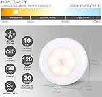 STAR-SPANGLED 6 Pack 2.8” Motion Sensor Lights Indoor AAA Battery Operated, Stick on LED Puck Light for Stairs, Under Cabinet, Closet, Warm White