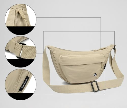 Slouchy Nylon Hobo Bags Women Underarm Cross Body Purses Trendy Shoulder Hobo Crossbody Purse Bag Satchel Tote Handbag4