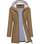 TCOT Rain Jacket Women Lined Raincoat Waterproof Windbreaker Jackets Hooded Raincoats Long Trench...