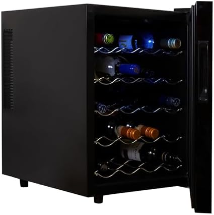 Koolatron Urban Series 20 Bottle Wine Cooler, Black Thermoelectric Wine Fridge, Freestanding Wine Refrigerator for Home Bar, Small Kitchen, Apartment, Condo, Cottage, RV