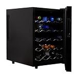 Koolatron 20 Bottle Wine Fridge Freestanding Cooler Cabinet with Glass Door Beverage Can Thermoelectric Refrigerator For Bar Ideal for Red White & Sparkling Wine Champagne 1.7 cu ft (Black 48 L)