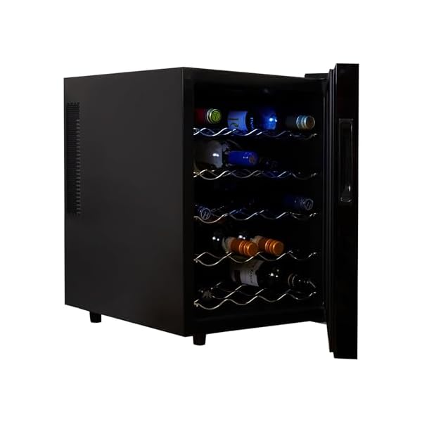 Koolatron 20 Bottle Refrigerator Wine Cooler Black Thermoelectric Wine Fridge Under Counter Wine Cellar for Red White Sparkling Wine Storage in Home Bar Apartment