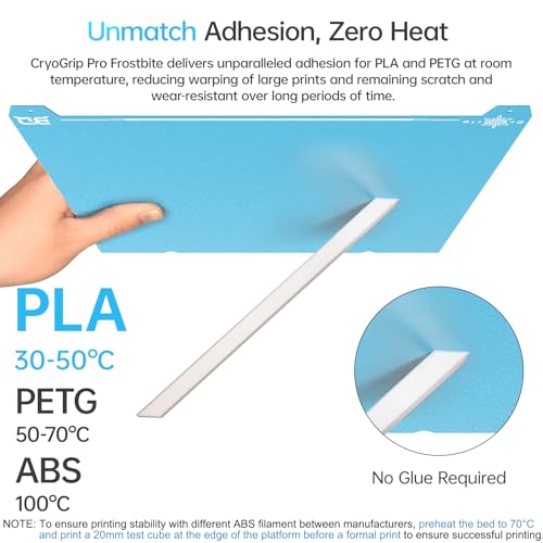Image of BIQU CryoGrip Pro Frostbite for K1 MAX 3D Printers 310x315mm Cold Build Plate Room Temperature Print Double Sided Upgrade Plate Removable Surface Platform
