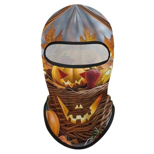 Máscara facial de pasamontaña con diseño de hoja de arce y calabaza para hombres y mujeres, protección solar, transpirable, cubre todo el rostro para senderismo, ciclismo, correr y conducir miniatura 7