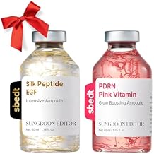 SUNGBOON EDITOR Collagen Peptide Pink PDRN Glow Intensive Ampoule & Silk Peptide EGF Intensive Ampoule 40ml, Gifts for Women