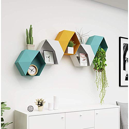 Htllt Durable Storage Rack Wrought Iron Rack Wall Lattice Storage Rack Living Room Bedroom Pot Rack,White #TOP2