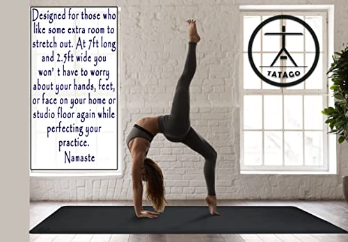 Tatago Extra Large Yoga Mat For Men & Women{84"X30 X 1/4 Inch}, Long & Wide Yoga Mat-The Perfect Xl Exercise Mat, Play Mat Or Hot Yoga Mats For Home Workout & Gym-Wonderful Large Exercise Mat For Kids Too! #TOP1