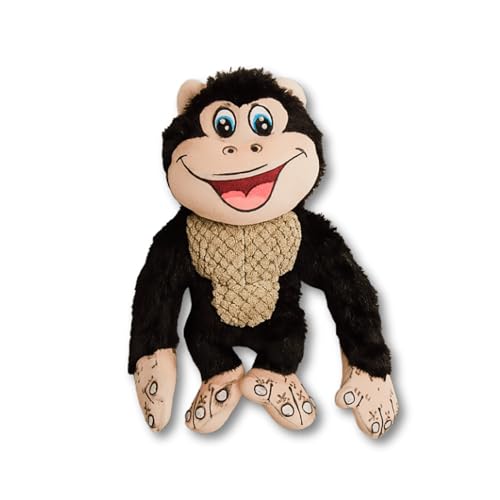 Happy Tails Gorilla Rope Dog Toy for Medium to Large Dogs - Durable Squeaky Toy with Reinforced Stitching, Heavy-Duty Polyester Material for Chewing, Tugging, and Interactive Play, Safe and Non-Toxic