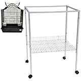 ES 8 CAGE Stand 25X21X34 Bird Cages Toy Toys Parakeet Parrot Parakeet Budgie (White)
