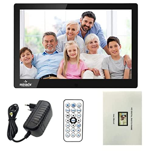 Miracle Digital Digital Photo Frame with Miracle Digital 17 Inch HDMI Hi-def Digital Photo Frame,Reso 1280p*800p | Support SD Card,USB,Mini HDMI for Fast Transfer| Play Photos Slide Show,Video,Audio,Calendar | inBuilt 8GB Memory, 2GB RAMLCD Panel Screen, USB Disk Card, Functional Remote Photos Slide Show,mini HDMI, Video Audio, Support SD(Black) (17 Inch HDMI)
