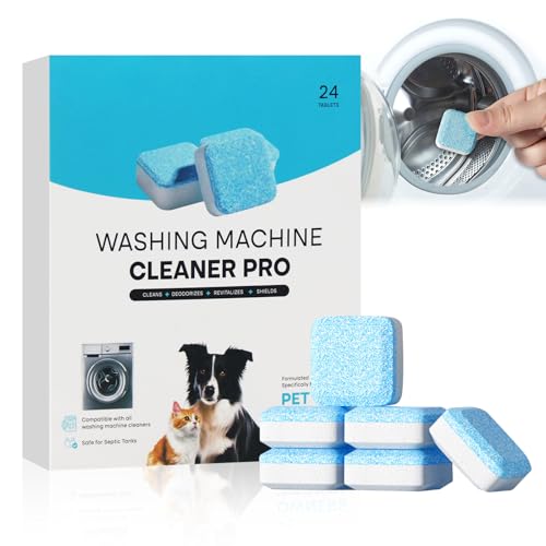 WYOSMALL Limpiador para Lavadoras, Eliminador de Olores y Cal, Tabletas Ultra Antibacterianas, Fórmula de Limpieza Profunda para Dueños de Mascotas