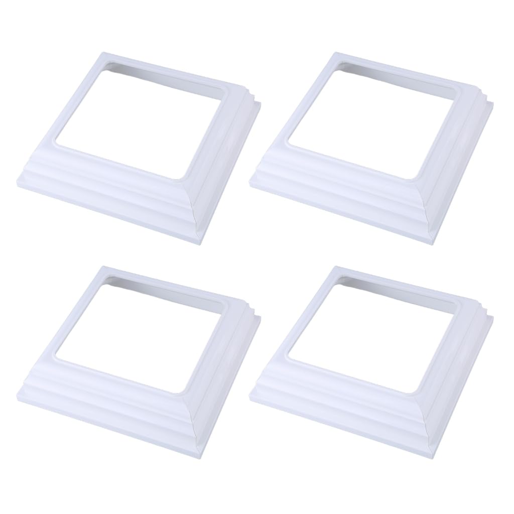 Elnwnnkc Post Skirt 4x4Inch White Base Cover for Porch Deck Column Wraps Durability Outdoor Sleeve Trim