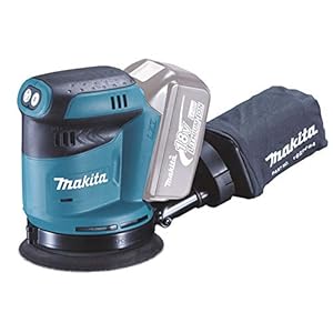 Makita DBO180ZJ Excentrische schuurmachine, 18 V, Makpac, zonder accu en oplader, blauw, zilver, 125 mm