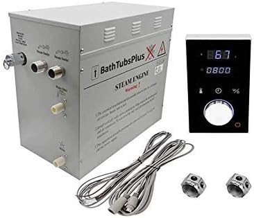 Superior Steam Shower Generator DeLuxe | Self Draining Steam Shower Kit | 12kW Touch Control in Black | Aromatherapy Steam Head | Programmable temperature & time DeLuxe control for Perfect Steam