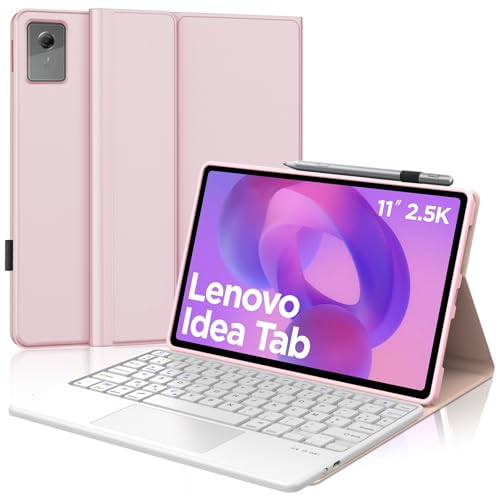 JADEMALL Clavier avec Touchpad pour Lenovo Idea Tab 11" 2025, AZERTY Clavier Français Bluetooth Détachable avec Pavé Tactile pour Tablette Lenovo Idea Tab 11 Pouces 2025, Rose