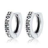 ChainsPro Pendientes Rúnicos Viking de Hombre Pendientes de acero inoxidable estilo nórdico plata Hipoalergénicos Adecuados para regalos de cumpleaños de hombres y mujeres