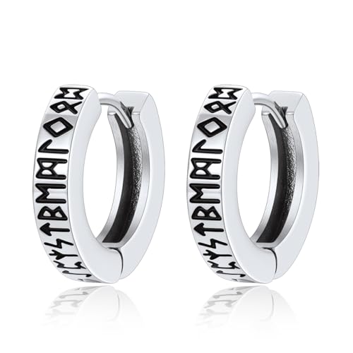 Pendientes rúnicos viking hipoalergénicos de acero inoxidable que cuidan tu piel